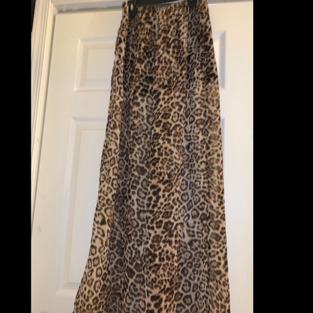 Cheetah straight leg pants